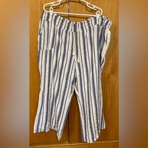 Gently used linen blend drawstring pants 26/28W